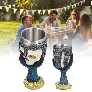 Totenkopfförmiges Weinglas, Schädelförmiger Harzbecher, Personalisierte Tischdekoration, Schädelförmiges Weinglas Mit Adlerkralle Und Edelstahl-innenauskleidung.