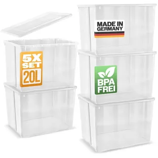 Gardissimo Aufbewahrungsbox 20 l 5-tlg. transparent