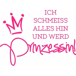 Wall-Art Wandtattoo lustiger Spruch Ich werd' Prinzessin, selbstklebend, entfernbar rosa 120 cm x 88 cm