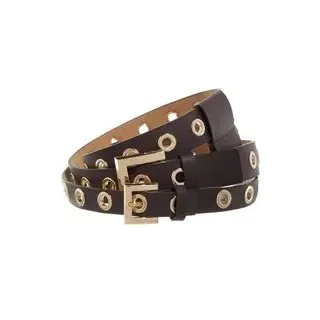 Michael Kors Gürtel - Double Belt Set With Grommets - Gr. S - in Braun - für Damen