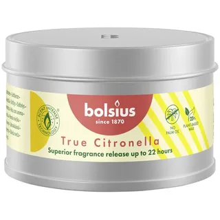 Bolsius Duftkerze Bolsius Citronella Kerze in Metalldose 8,7 x 4,9 gelb