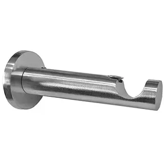 BASIT Wandträger für Gardinenstangen 1-läufig Edelstahl Look I Gardinenstangen Träger 19mm Wandbefestigung für Rohr Gardinenstangen Halterung Vorhangstange H19