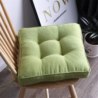 Lukery Stuhlkissen rutschfeste, Waschbare Weiche Sitzkissen Komfort Stuhlauflage als Stuhl Kissen für Outdoor & Indoor Gartenstuhl, Küche oder Esszimmerstuhl (Grün,40x40x10cm)