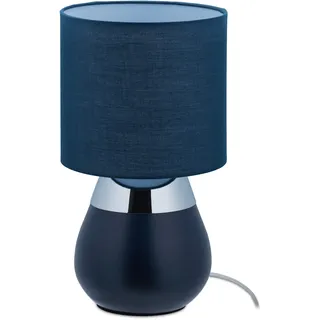Relaxdays Nachttischlampe Dunkelblau