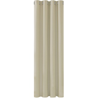 Deconovo Blickdichte Gardinen mit Ösen Verdunkelungsvorhänge Wohnzimmer Thermovorhang Kälteschutz Thermo gegen Kälte Thermogardine Hitzeschutz, 229x132 cm(HöhexBreite), Beige, 1 Stück