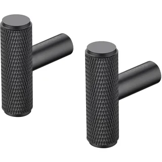 blomus Set 2 Wandhaken lang -ROF- | Garderobenhaken aus Metall | 4 x 3 cm | Farbe Black | Handtuchhaken & Badaccessoire