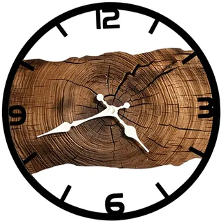 Baoblaze Leise Wanduhr, Wanduhr zum Aufhängen, Leicht zu Lesen, 30cm, Landhausstil, Braune Römische Ziffern, Dekorativ für Bauernhaus, Kinderzimmer, Küche, Büro, Braun