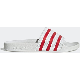 Badesandale ADIDAS ORIGINALS "ADILETTE" Gr. 39, weiß (cloud white, better scarlet, cloud white) Schuhe Badelatschen Pantolette Schlappen Wasserschuhe