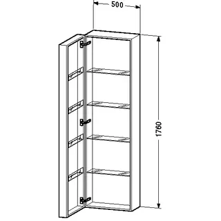 Duravit Fogo Hochschrank 500 x 1760 x 250 mm links - Tessiner Kirschbaum - FO9546L7373