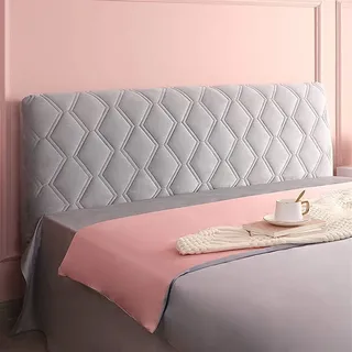 uyeoco Bezug für bettkopfteil Bett kopfteil hussen 120/150/180/200/220cm Kopfteil Bezug Kopfteil bezug Elegant Kopfteilbezug Bett Bettkopfteil kopfteil hussen (Color : Light Gray, Size : 120cm)