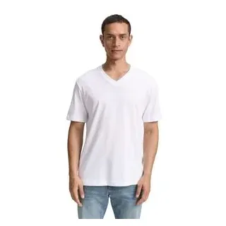 Tom Tailor T-Shirts mit V-Ausschnitt im 2er-Pack Weiß L