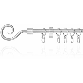 Lichtblick Gardinenstange Kringel, 16 mm, ausziehbar 130 - 240 cm - Silber