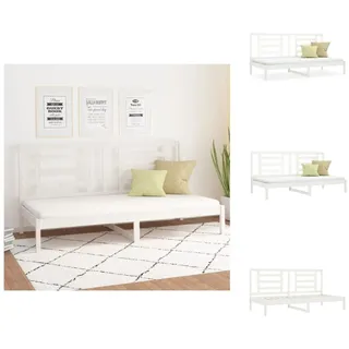 vidaXL Tagesbett Weiß 80x200 cm Massivholz Kiefer - Betten & Bettgestelle - Weiß