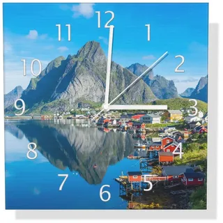 Wallario Wanduhr Skandinavisches Bergpanorama (Aluverbunduhr)