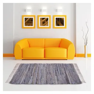 BestLivings Jeans Flickenteppich 90 x 150 cm Beige/Blau