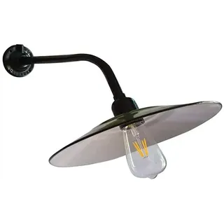 AußenWandleuchte Retro Schwarz Grün Industrie Metall Schirm Wandlampe Vintage Antik E27 Edison Glühbirne Außenlampe für Treppen Flur Terrassen Aussenwand Innenhöfe Garten Wandlichter φ35CM