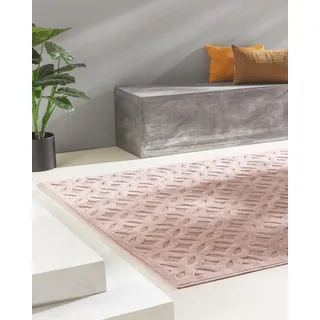 benuta Nest In- & Outdoor Teppich Bonte - Rosa 200x290 cm - Strapazierfähig & Pflegeleicht - Für Balkon, Terrasse, Garten - Küchenteppich & Wohnzimmerteppich - Geometrisch, Boho-Style, Hygge Cozy