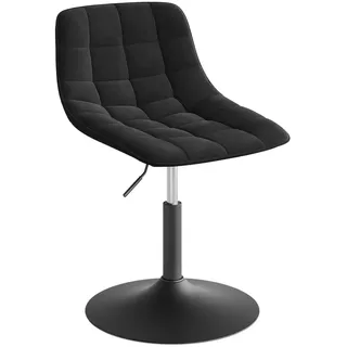 WOLTU Schminktisch Stuhl Hocker für Schminktisch, Schlafzimmer & Esszimmer - Höhenverstellbar, 360° Drehbar mit Rückenlehne, aus Bequemer Samt, Schwarz