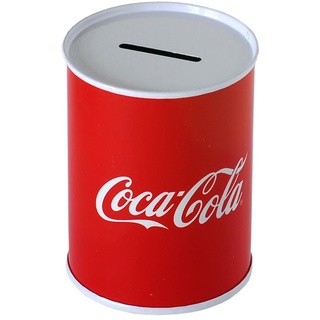 Coca Cola Spardose aus Blech, nicht zu öffnen, Farbe Rot (9,5 x 7,5 cm)