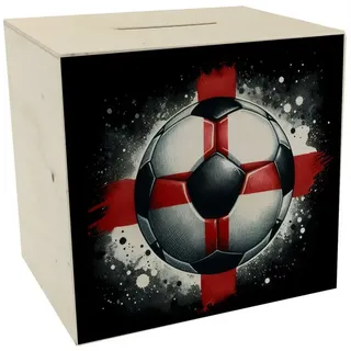 speecheese Spardose Fußball Englische Flagge Spardose aus Holz