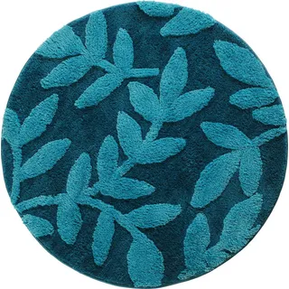 Erwin Müller Badematte Badematte "Kamari", Höhe 20 mm, rund, gemustert: Blätter/Hoch- Tiefstruktur grün rund | 90 cm x 90 cm x 20 mm