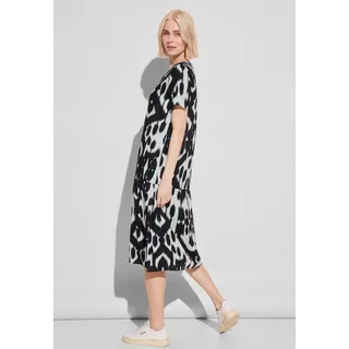 STREET ONE Damen Midikleid mit Volants Black,44