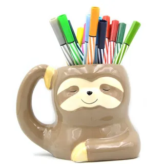 MONMOB 9,9 cm Keramik Faultier Form Tasse - Mehrzweck-Tasse - Zahnbürstenhalter - Mehrfarbig