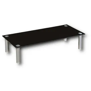 HOOZ TV-Aufsatz Schwarzglas mit Aluminiumfüßen - Ablage und Platzerweiterung 100x35cm, (modern, 1-St., mit Aufbauanleitung), aus Sicherheitsglas schwarz 100 cm x 17 cm x 35 cm