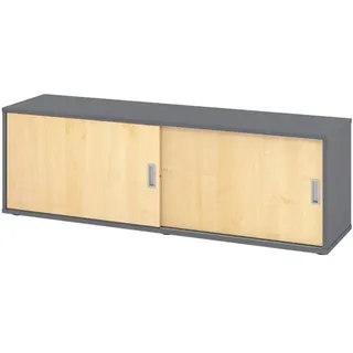 HAMMERBACHER Sideboard »Alicante« mit Schiebetüren Graphit/Ahorn, 160x52x40 cm