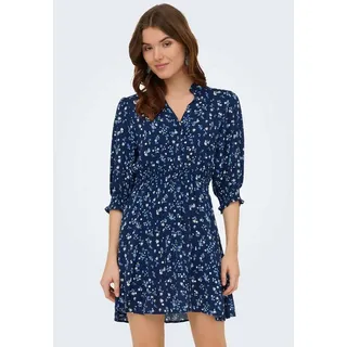 ONLY Blusenkleid ONLRaya (1-tlg) Drapiert/gerafft blau|grün S (36)
