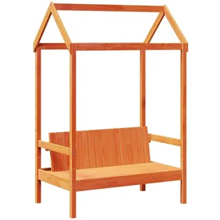 vidaXL Sitzbank mit Dach Wachsbraun 117,5 x 70 x 176,5 cm