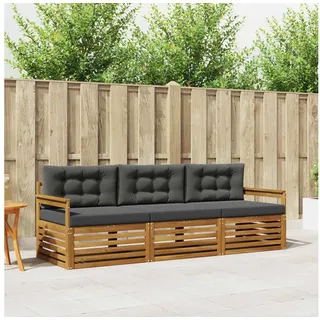 vidaXL Outdoor-Sofagarnitur 3-tlg. Natur/Anthrazit