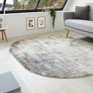 LUXOR LIVING Montreal Kurzflorteppich 160 x 230 cm Beige/Blau