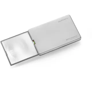 Eschenbach Optik easyPOCKET Lupe mit 3X-Vergrößerung und LED-Beleuchtung | Praktisches Scheckkartenformat für die komfortable Mitnahme und den schnellen Einsatz unterwegs