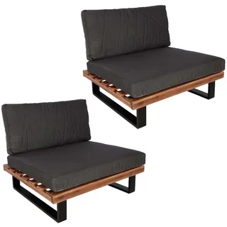 Mendler HWC-H54 Loungesessel braun/dunkelgrau