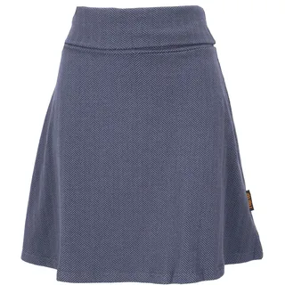 GURU SHOP Minirock aus Bio-Baumwolle, Boho Tellerrock, Jacquard Rock mit Fischgrätenmuster - Blau, Damen, Size:XL - 42