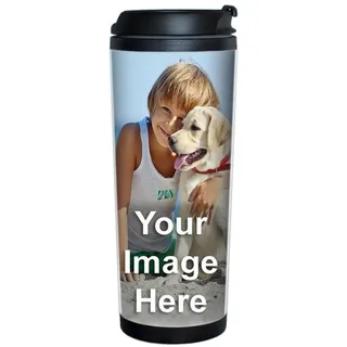 Personalisierter Foto-Thermobecher, Geschenk, Reisebecher, Foto-Reisebecher, "The Mug That's A Picture Frame", DIY – Legen Sie Ihre eigenen Fotos oder Designs ein (450 ml innerer Stahl)