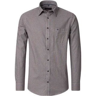 Langarmhemd CASAMODA "CASAMODA Freizeithemd Print", Herren, Gr. 7XL, Normalgrößen, orange, 100% Baumwolle, bedruckt, lässig geschnitten, Hemden