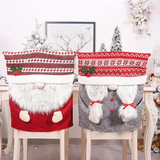 Weihnachten Stuhlhussen Weihnachtsdekoration, Esszimmerstuhl Stuhlbezug, Weihnachten Stuhlrückenbezüge, Weihnachtsstuhlhussen Weihnachtsstuhl Rückenabdeckung Für Esstisch Stühle Dekoration (Stil F)