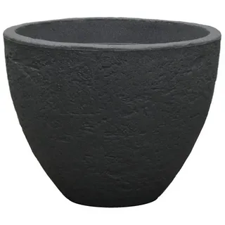 Dehner Blumentopf Pflanztopf Stone, Ø 40/50 cm, Höhe ca. 31/39 cm, robust und leicht, Blumentopf für drinnen und draußen grau 31 cm