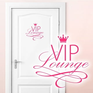 Grandora Wandtattoo VIP Lounge I pink (BxH) 19 x 18 cm I WC Badezimmer Toilette selbstklebend Türaufkleber Aufkleber Wandaufkleber Wandsticker W5373