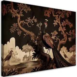 Feeby Leinwandbild, Braun, Textil, Tiere, Rechteckig, 100x70 cm, Bilder und Zubehör, Wandbilder, Leinwandbilder
