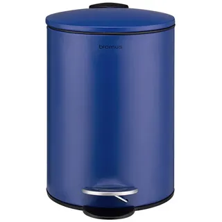blomus Mülleimer -TUBO- Treteimer: Smart-Close-System, hochwertig und stilvoll, 3 Liter, Hochwertig, Pulverbeschichtet, Kompakt, Smart-Close, Inneneimer blau