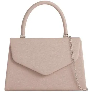 Kunstleren Handtas mit Griff, Damen-Clutch, Schmucktasche, Brauttasche, Beige, Natur, Stein, Medium