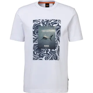 T-Shirt BOSS ORANGE "Te_Tucan" Gr. L, weiß (white100) Herren Shirts T-Shirts mit großem Aufdruck