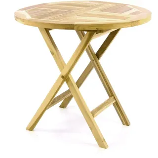 VCM Gartentisch Ø 80 x 75 cm Teak