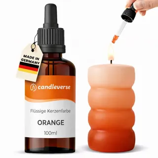 Candleverse Premium Flüssige Kerzenfarbe [Orange] | Hochkonzentrierte Farbe für DIY Kerzenherstellung | 100ml Flasche