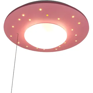 Deckenleuchte NIERMANN "Starlight, Pastellrosé" Lampen Gr. Ø 54 cm Höhe: 11 cm, rosa Kinder Kinderlampe Kinderzimmerleuchten E27 Fassung für einfachen Leuchtmittelwechsel