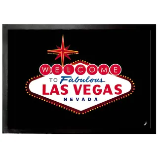 1art1 Las Vegas Logo Fußmatte Dekomatte Innenbereich | Design Türmatte 70x50 cm