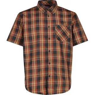 CMP Kurzarmhemd kariert Antracite/Orange/Corda M